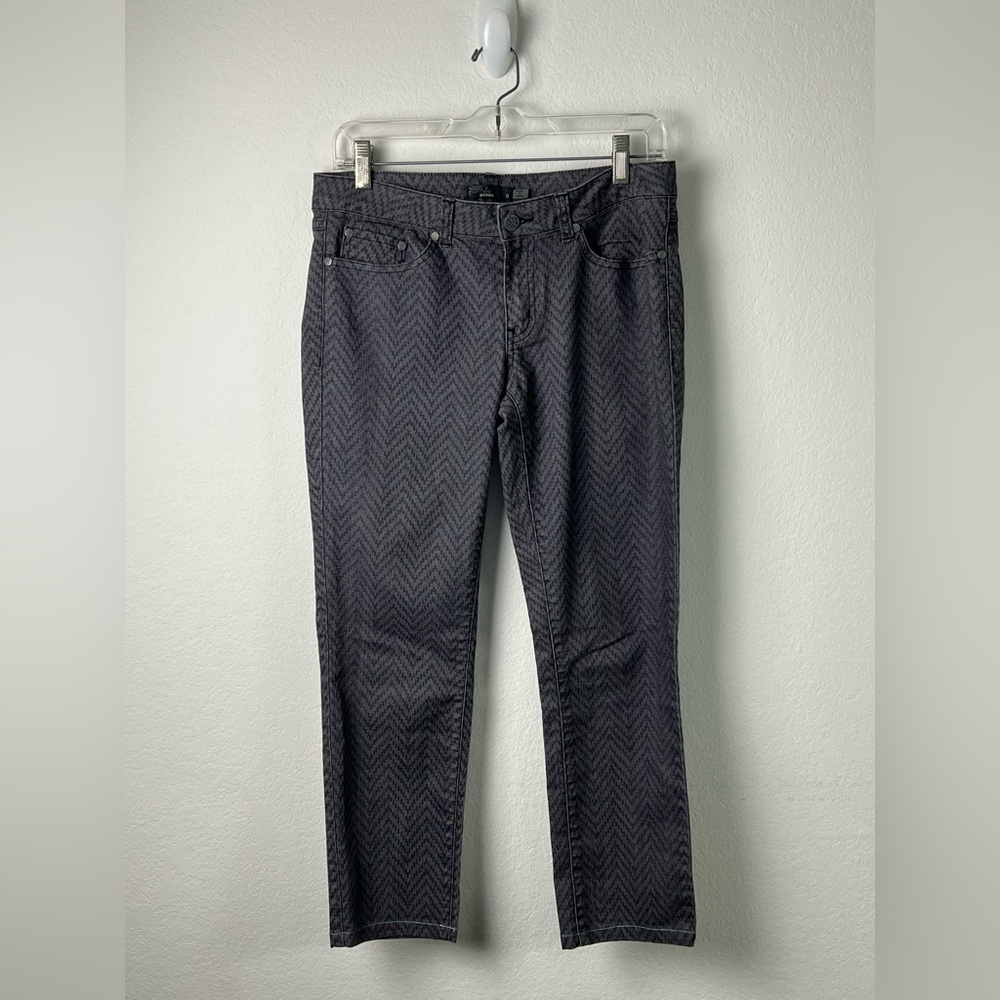 Prana Gray Black Chevron Skinny Jeans